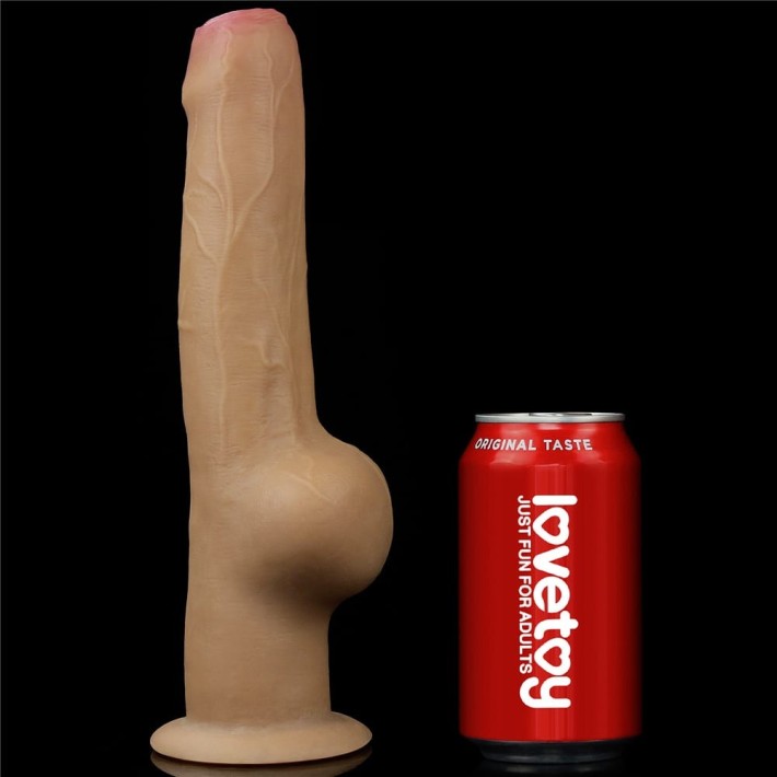 Dildo Clasic Cu Ventuza Necircumcis Handle Cock, Natural, 28 Cm 7