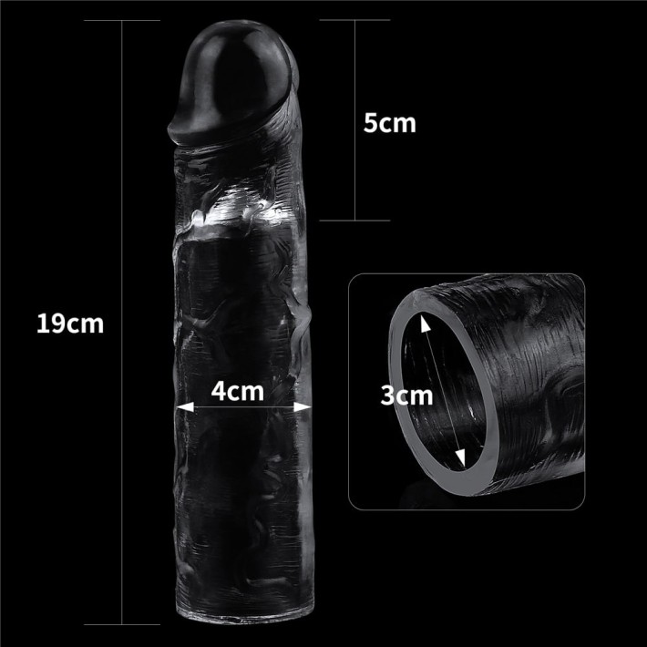 Manson Penis Flawless Clear Penis Sleeve, Transparent,+5 Cm 7