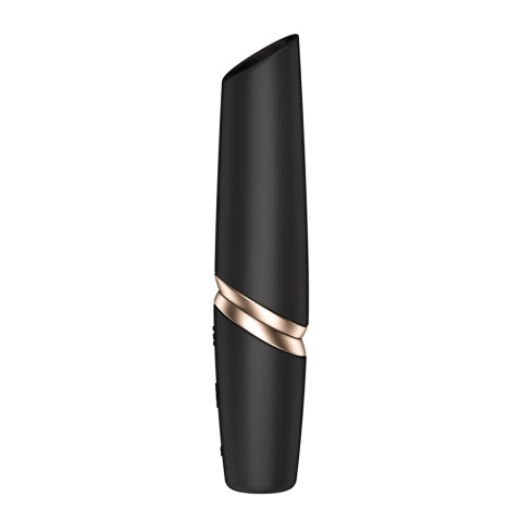 stimulator, Stimulator Clitoridian Cu Air Pulse Perfect Kiss, Negru, pasiune.ro