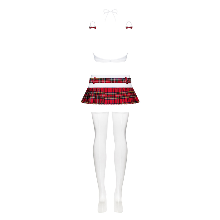 Costum Scolarita Sexy, Alb Cu Rosu, S/m 9