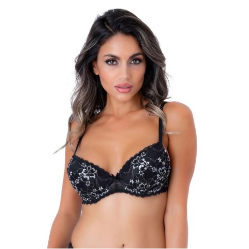 sutien, Sutien Cu Flori Dantelate Negru Demi Daring Intimates, pasiune.ro