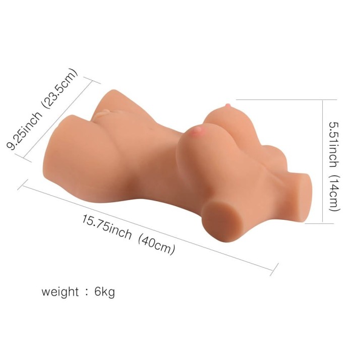 Masturbator 2-in-1 Vagin+anus Busty Lady Half Body Sex Doll 8