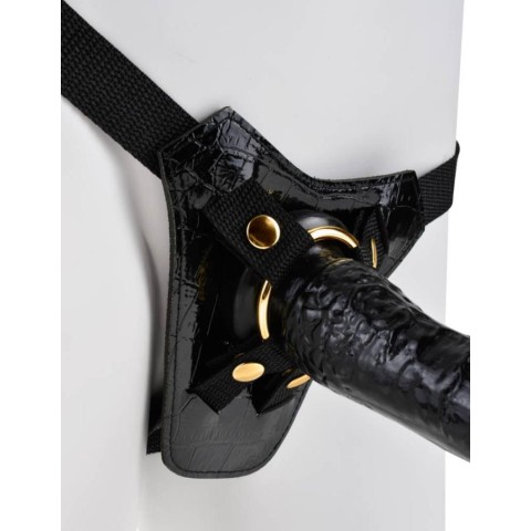 deluxe, Strap-on Designer Deluxe, Negru, 19 Cm, pasiune.ro