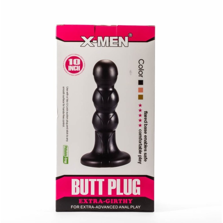 Dop Anal Extra Girthy V, Negru, 25 Cm 9