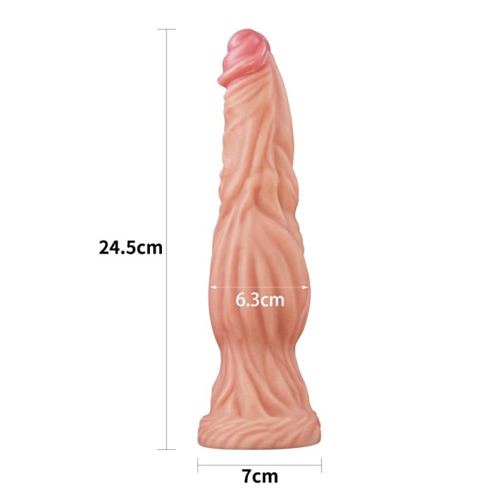 Dildo Clasic Cu Ventuza Dual-layered Sillicone Cock, Natural, 24 Cm 9