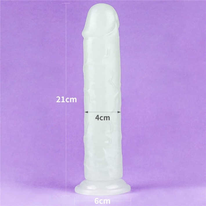  Dildo Clasic Fosforescent Lumino Play, Alb, 20 Cm 10