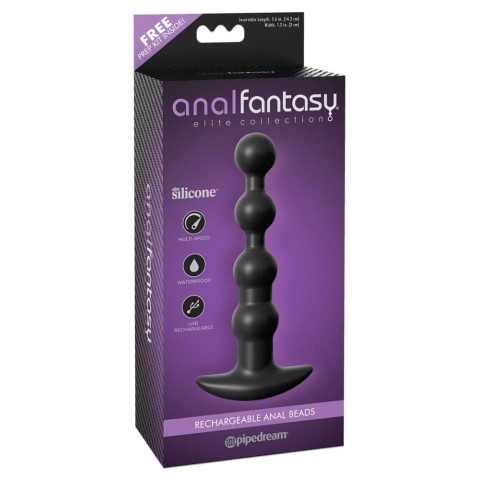 Anal, Bile Anale Cu Vibratii Rechargeable Anal Beads, Negru, 17 Cm, pasiune.ro