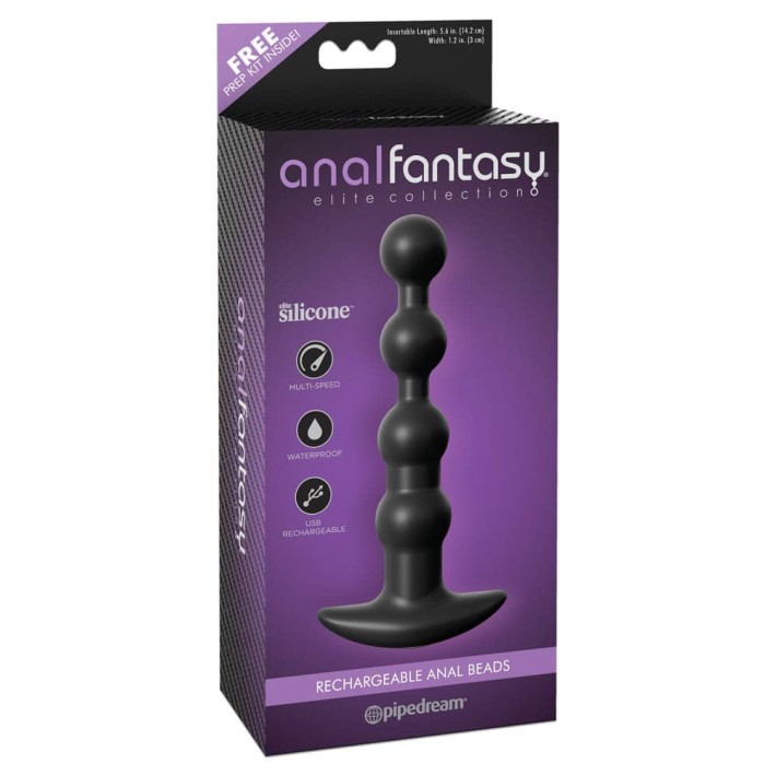 Bile Anale Cu Vibratii Rechargeable Anal Beads, Negru, 17 Cm 2