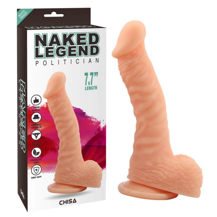 Dildo Realistic Naked Legend Politician, Natural, 19.5 Cm 4