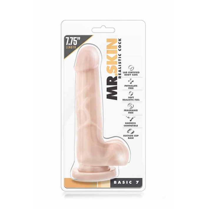 Dildo Clasic Cu Ventuza Dr. Skin Basic, Natural, 19.5 Cm 2