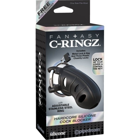 silicone, Cusca Pentru Penis/ Dispozitiv De Castitate Hardcore Silicone Cock Blocker, Negru, pasiune.ro