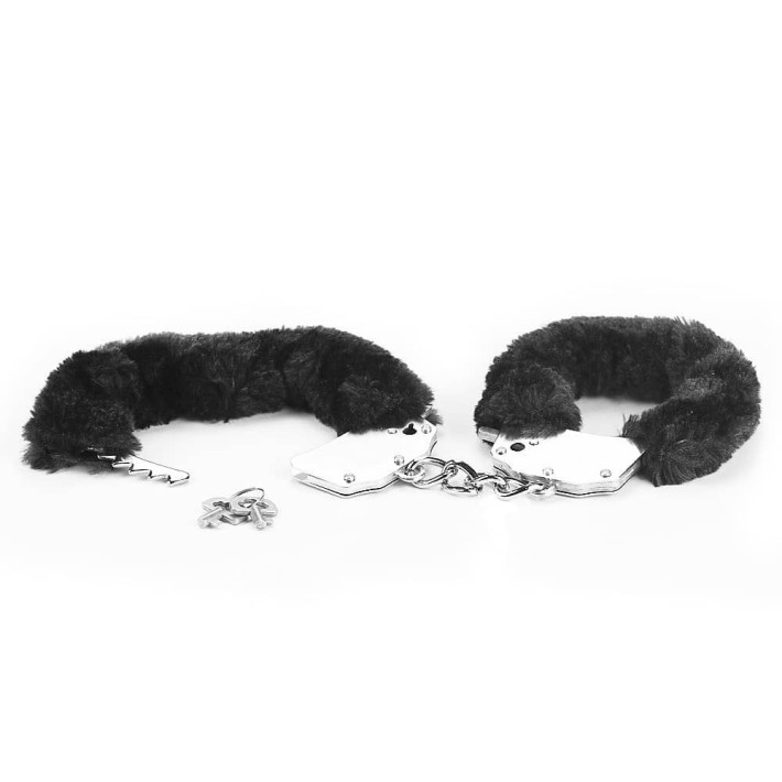 Fetish Pleasure Fluffy Hand Cuffs Black 5