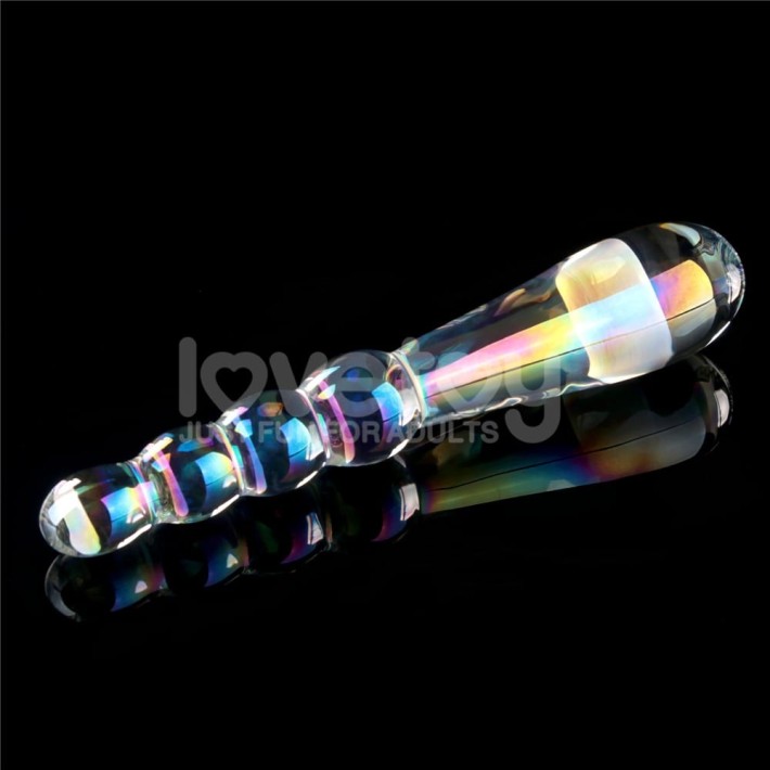 Dildo Sticla Twilight Gleam Glass Dildo- Rising Ripples, Transparent, 19 Cm 5
