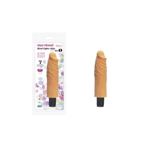 Charmly Toy, Vibrator Clasic Super Diamond Real Cyber Skin No. 1, Natural, 18.5 Cm, pasiune.ro