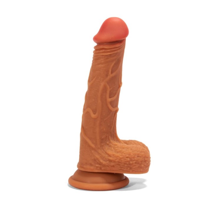 Dildo Realistic Dublu-stratificat, Brun, 21 Cm 3