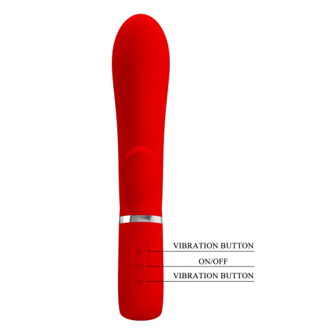 rosu, Vibrator Rabbit Thomas, Rosu, 20.5 Cm, pasiune.ro