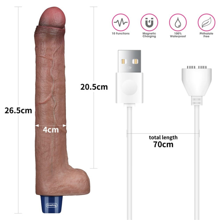 Vibrator Realistic Real Softee, Brun, 26.5 Cm 5