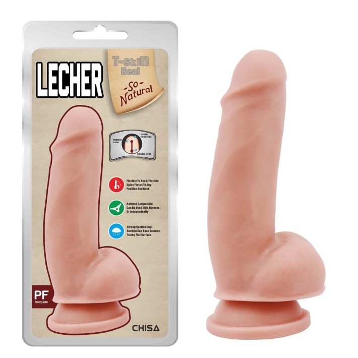 Dildo Clasic Cu Ventuza Lecher, Natural, 18 Cm 5
