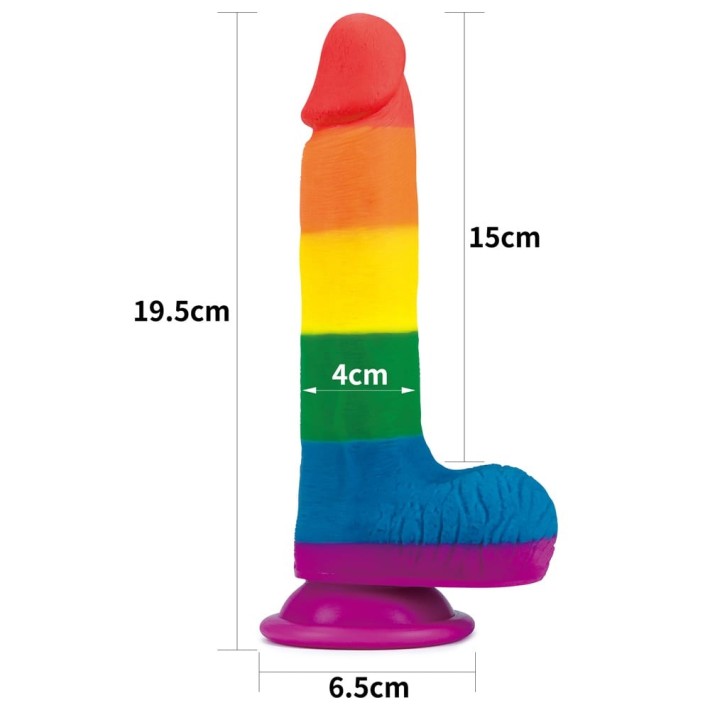 Dildo Clasic Cu Ventuza Prider, Multicolor, 19.5 Cm 7