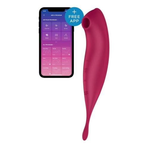 rosu, Vibrator Clitoridian Twirling Pro Connect App, Bordo, pasiune.ro