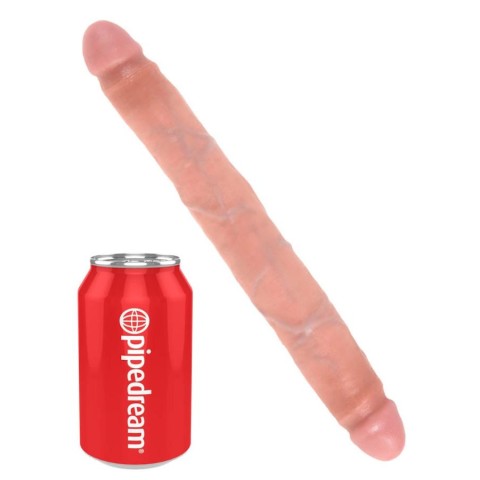 Pipedream - King Cock, Dildo Dublu King Cock Slim, Natural, 30 Cm, pasiune.ro