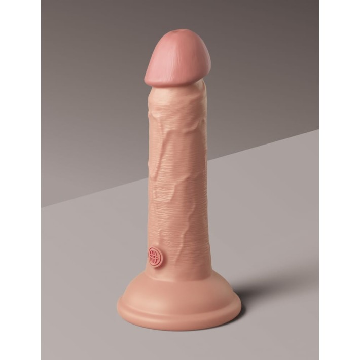 Dildo Clasic Cu Ventuza Dual Density Silicone Cock, Natural, 15 Cm 3