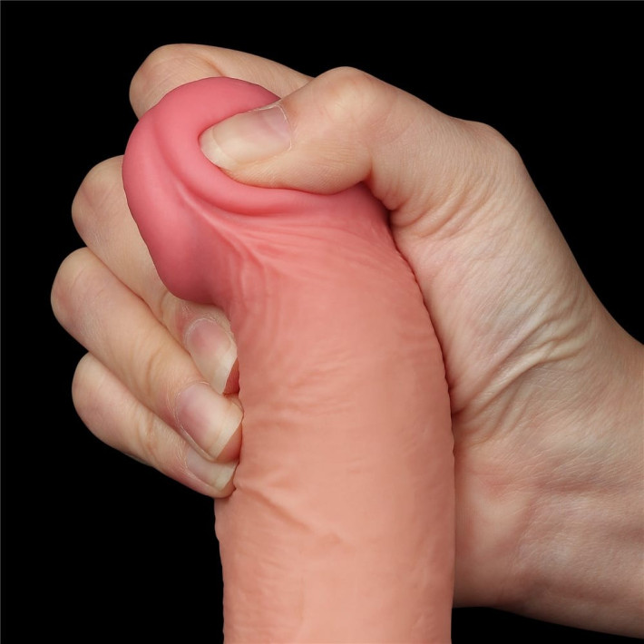 Dildo Realistic Sliding Skin Dual Layer Iii, Natural, 19 Cm 9