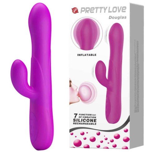 ou, Vibrator Rabbit Gonflabil Douglas, Violet, 25 Cm, pasiune.ro