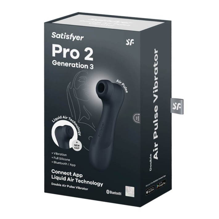 Stimulator Clitoridian Air Pulse Pro 2 Generation 3 + Bluetooth/app,  Negru 6