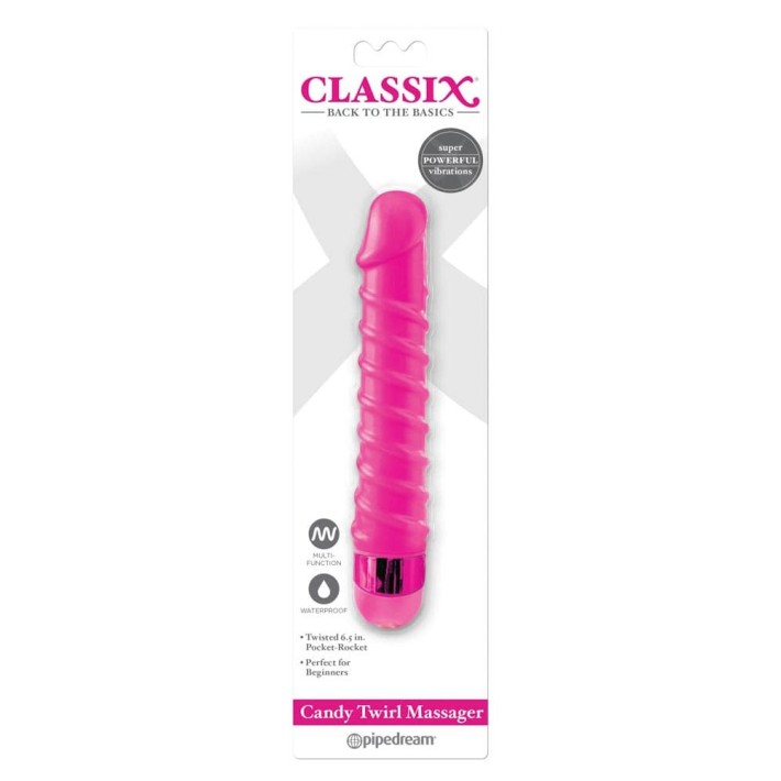 Vibrator Candy Twirl Massager, Roz, 16.5 Cm 3