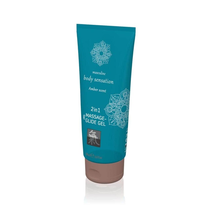 Lubrifiant + Gel Pentru Masaj Body Sensation Masculine Amber, 200 Ml 2