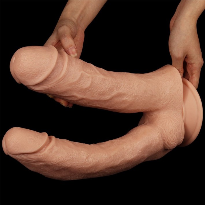 Dildo Xxl Dublu Realistic Mega Double, Natural, 30.4 Cm 5