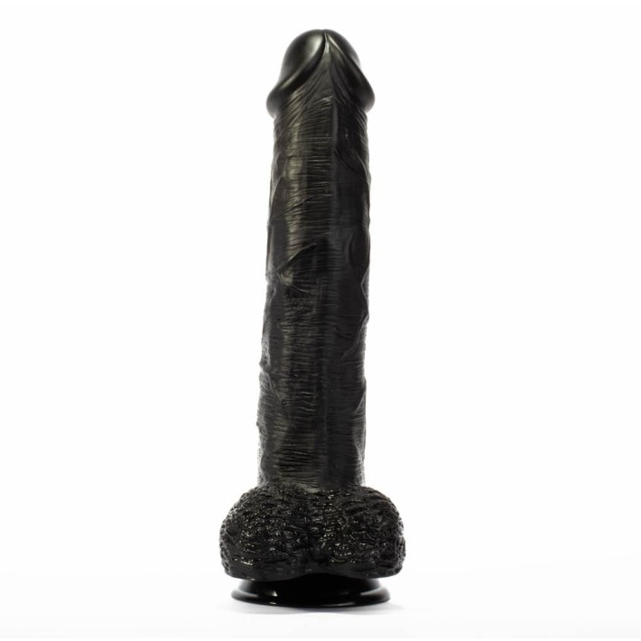 Dildo Realistic Cu Ventuza Geoff, Negru, 30 Cm 2