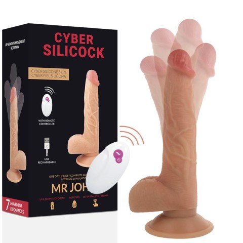 LeFrivole, Vibrator Realistic Cu Telecomanda Cyber Silicock Mr John 23.88/16.5 X 4.3 Cm, pasiune.ro