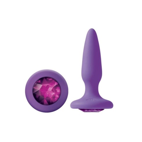mini, Dop Anal Cu Bijuterie Glams Mini Purple Gem, 8.5 Cm, pasiune.ro