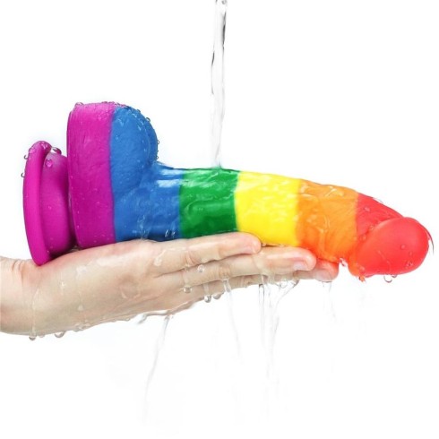 lovetoy, Dildo Clasic Cu Ventuza Prider, Multicolor, 20.5 Cm, pasiune.ro