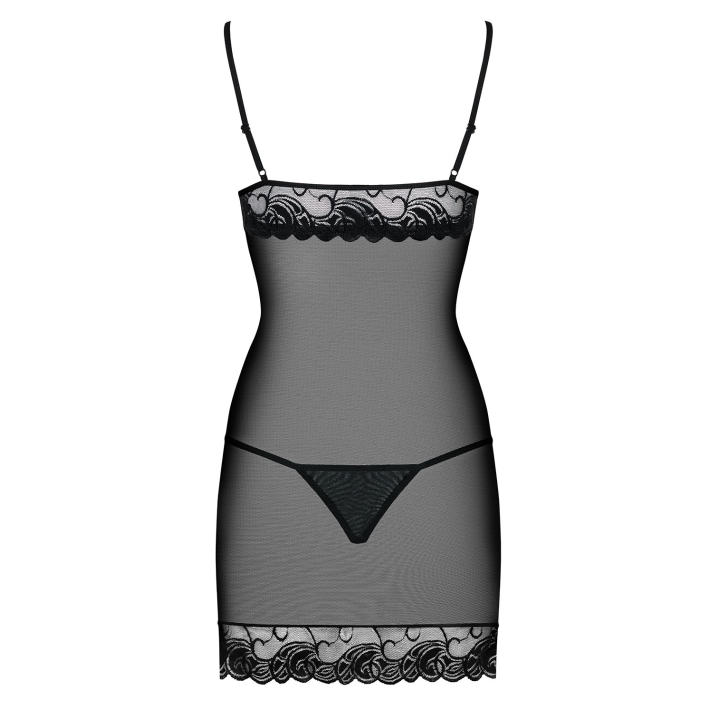 Babydoll Sexy Si Chilotei String Wonderia, Negru, S/m 8