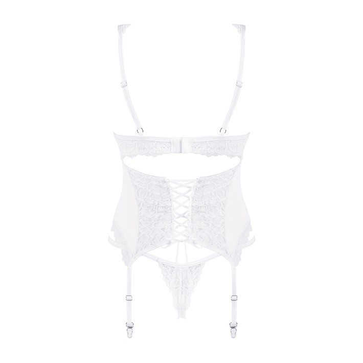 Amor Blanco Underwire Corset & Thong White L/xl L/xl, S/m 8