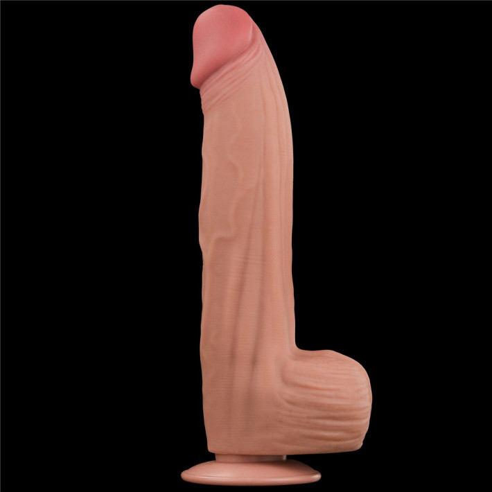 Dildo Ultra Realistic King Sized Sliding Skin Dual Layer Dong, Natural, 30 Cm 3
