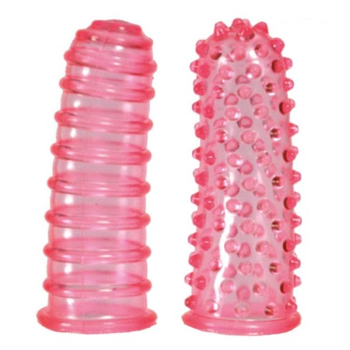 degetar, Set 2 Degetare Clitofing Lustfingers Soft + Bumpy, Roz, pasiune.ro