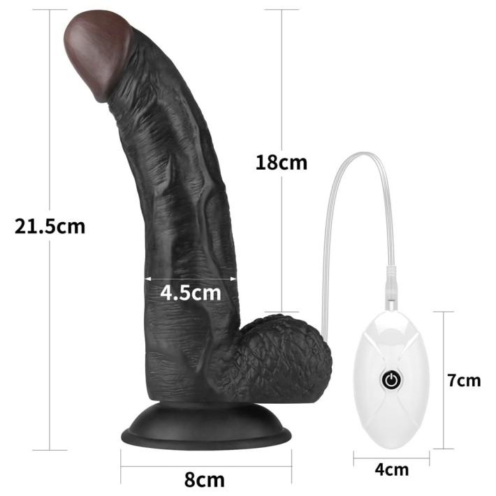 Set Ham Strap-on Si Dildo Cu Vibratii Easy Strapon, Negru, 21.5 Cm 8
