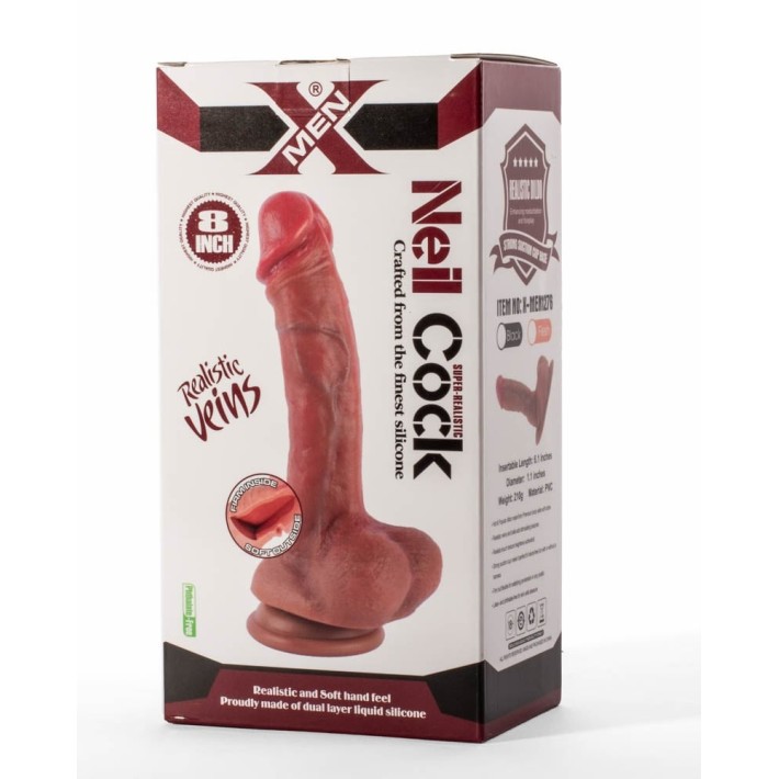 Dildo Ultra Realistic Cu Ventuza Neil, Natural, 20 Cm 6