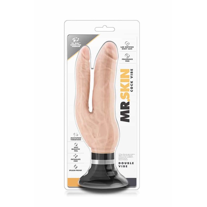 Vibrator 2-in-1 Dr. Skin Cock Vibes, Beige 2