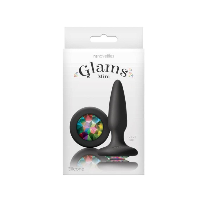 Dop Anal Cu Bijuterie Glams Mini Rainbow Gem, 8.5 Cm 2