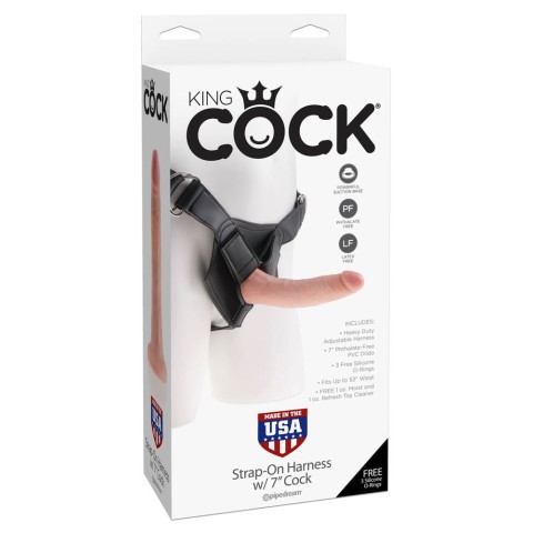 Pipedream - King Cock, Ham Strap-on Cu Dildo King Cock, Natural, 18 Cm, pasiune.ro