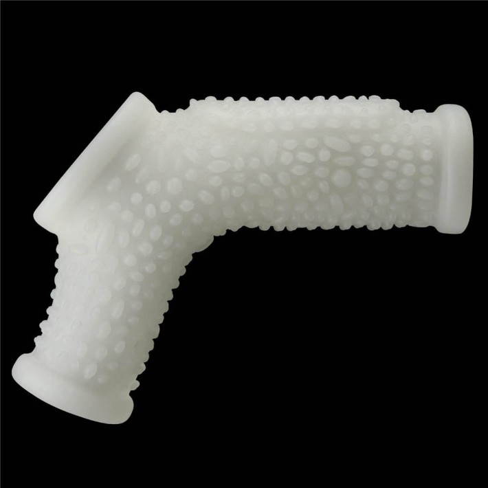 Inel / Manson Penis Cu Vibratii Drip Knights Ring With Scrotum Sleeve, Alb 6