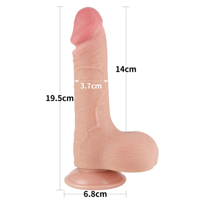 Dildo Realistic Sliding Skin Dual Layer Iii, Natural, 19 Cm 3