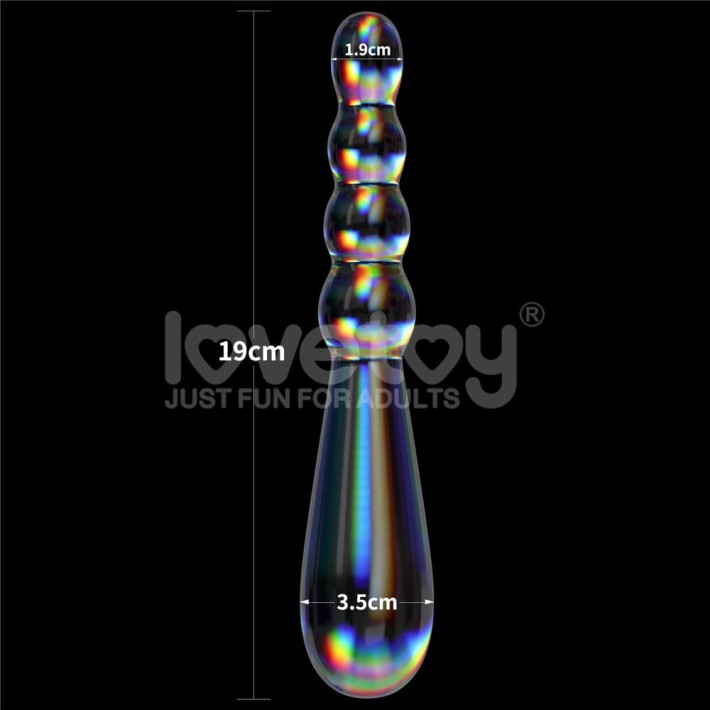Dildo Sticla Twilight Gleam Glass Dildo- Rising Ripples, Transparent, 19 Cm 7