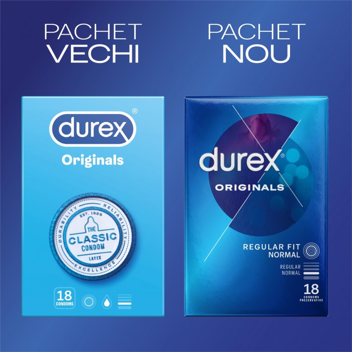 Pachet Durex Prezervative Originals 18 Bucati + Lubrifiant Gel Masaj 200 Ml  2