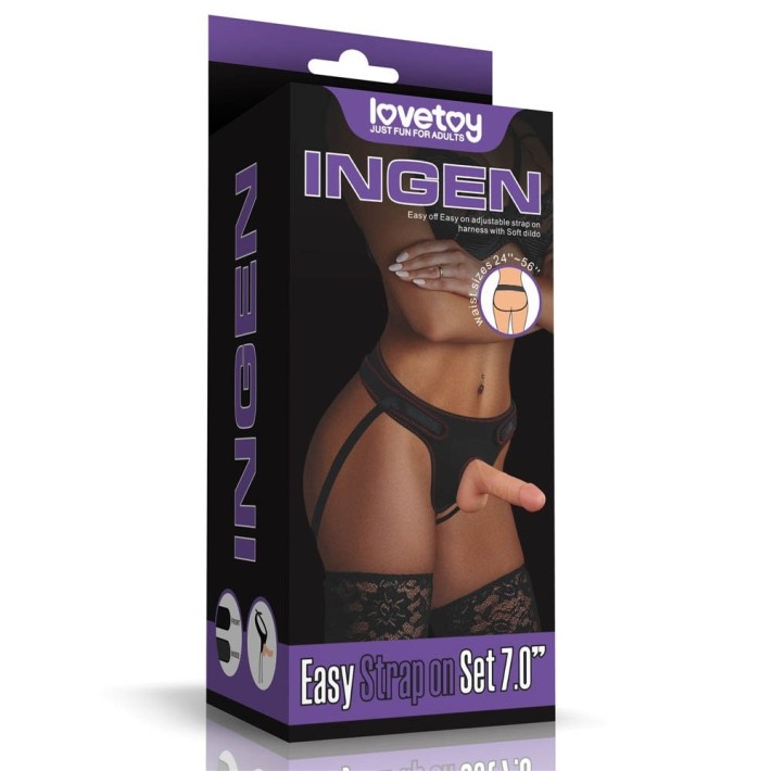 Set Ham Strap-on Si Dildo Easy Strapon, Natural, 17 Cm 6